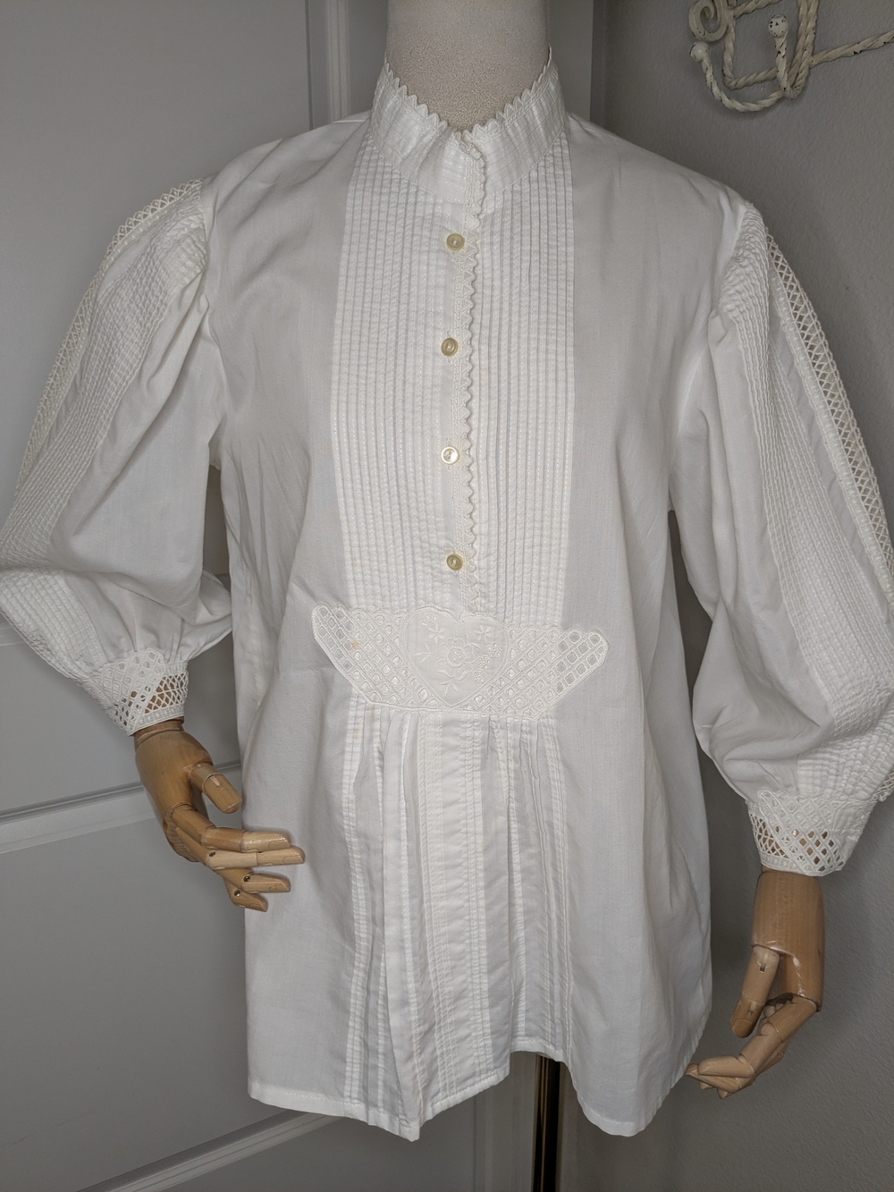 Krüger Dirndl Blouse White Pullover Women's Oktoberfest German SZ 42